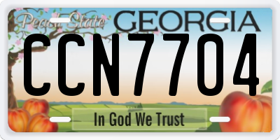 GA license plate CCN7704