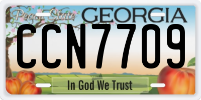 GA license plate CCN7709