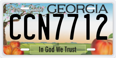 GA license plate CCN7712