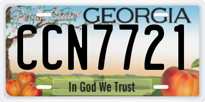 GA license plate CCN7721