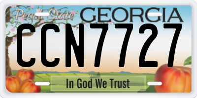 GA license plate CCN7727