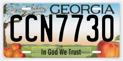 GA license plate CCN7730