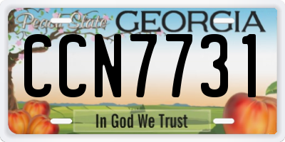 GA license plate CCN7731