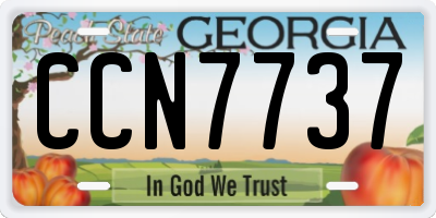 GA license plate CCN7737