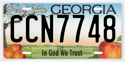 GA license plate CCN7748