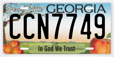 GA license plate CCN7749