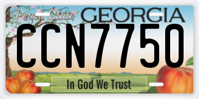 GA license plate CCN7750