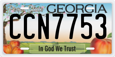 GA license plate CCN7753