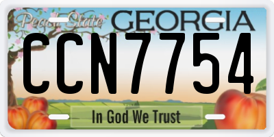 GA license plate CCN7754