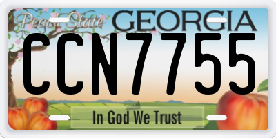GA license plate CCN7755