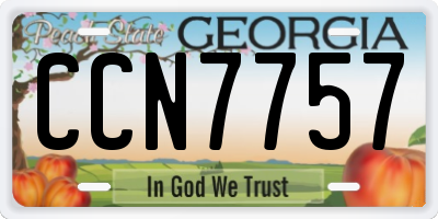 GA license plate CCN7757