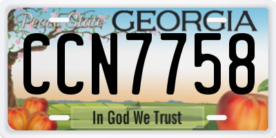 GA license plate CCN7758