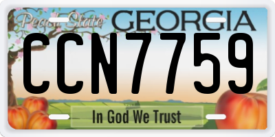GA license plate CCN7759