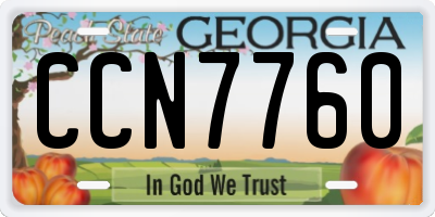 GA license plate CCN7760