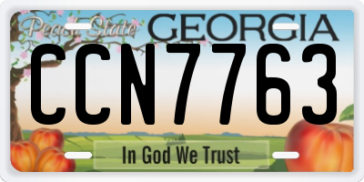 GA license plate CCN7763