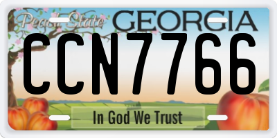 GA license plate CCN7766