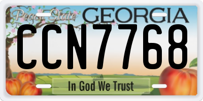 GA license plate CCN7768