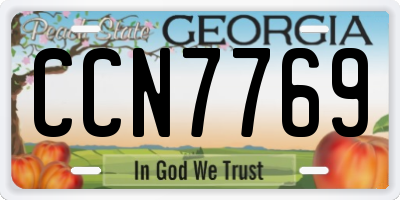 GA license plate CCN7769
