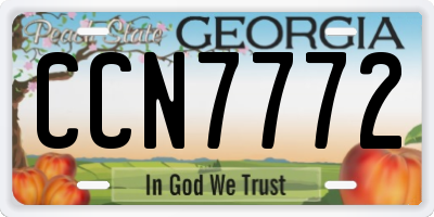 GA license plate CCN7772
