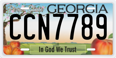 GA license plate CCN7789