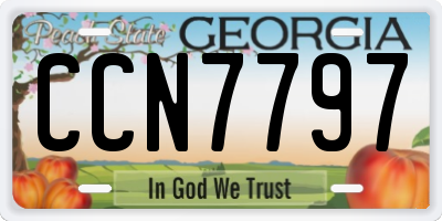 GA license plate CCN7797
