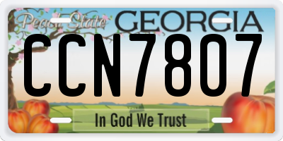 GA license plate CCN7807
