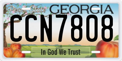 GA license plate CCN7808