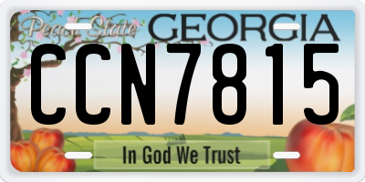GA license plate CCN7815