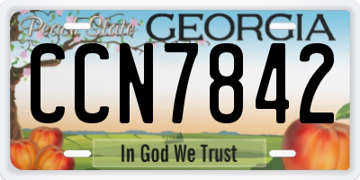 GA license plate CCN7842