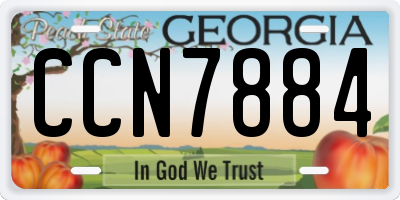 GA license plate CCN7884