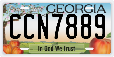 GA license plate CCN7889