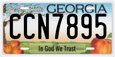 GA license plate CCN7895