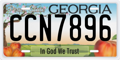 GA license plate CCN7896
