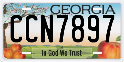 GA license plate CCN7897