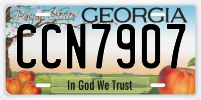 GA license plate CCN7907