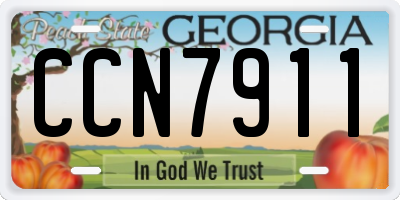 GA license plate CCN7911