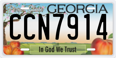 GA license plate CCN7914