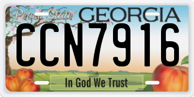 GA license plate CCN7916