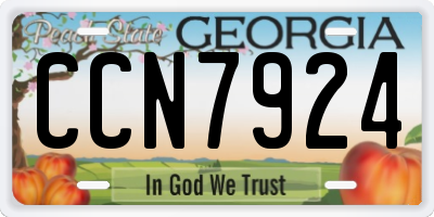 GA license plate CCN7924