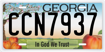 GA license plate CCN7937
