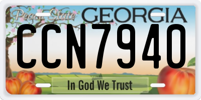 GA license plate CCN7940
