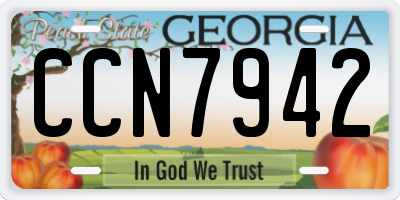 GA license plate CCN7942