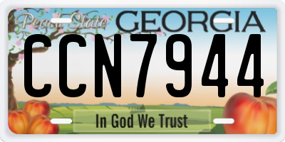 GA license plate CCN7944