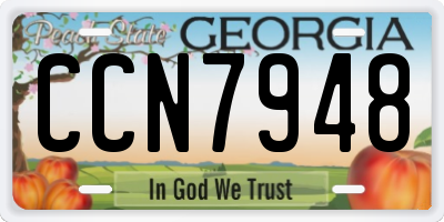 GA license plate CCN7948