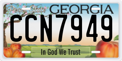 GA license plate CCN7949