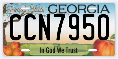 GA license plate CCN7950