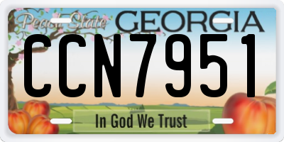 GA license plate CCN7951