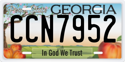 GA license plate CCN7952