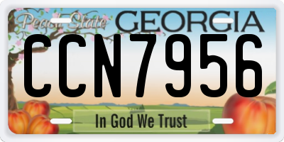 GA license plate CCN7956