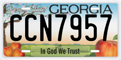 GA license plate CCN7957